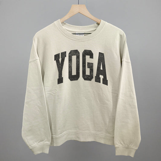 Yoga Arch Funny Oversized Boxy Crewneck Sweatshirt in Bone – Ivy + Cloth