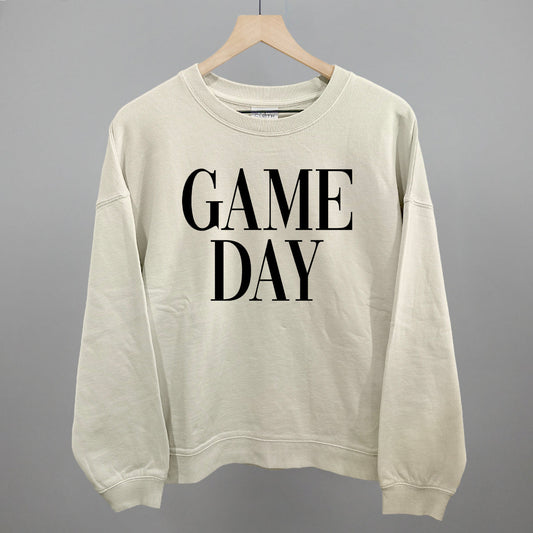 Game Day Football graphic oversized boxy crew in Bone