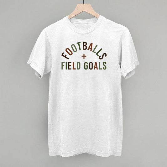 Footballs and Field Goals graphic Comfort Colors tee in White