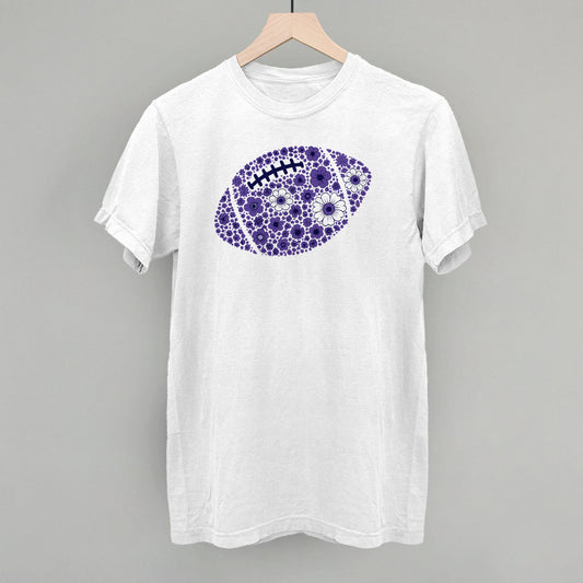 Floral Football Purple Funny Comfort Colors T-Shirt in White – Ivy + Cloth