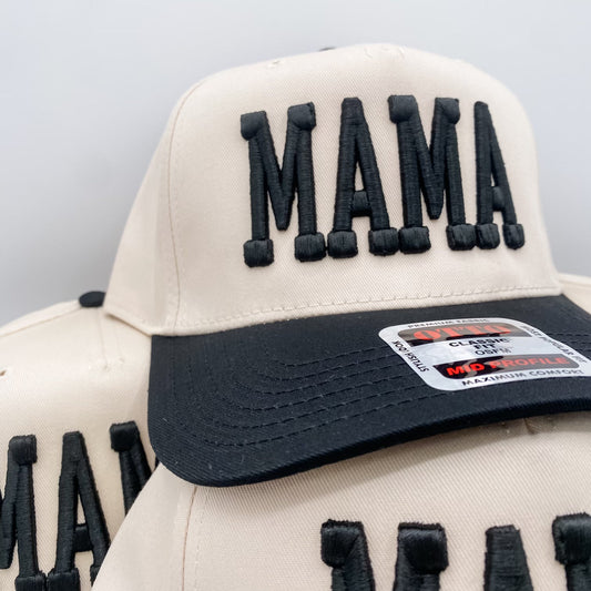 Mama Puff Black + Cream Funny Embroidered Trucker Hat – Ivy + Cloth