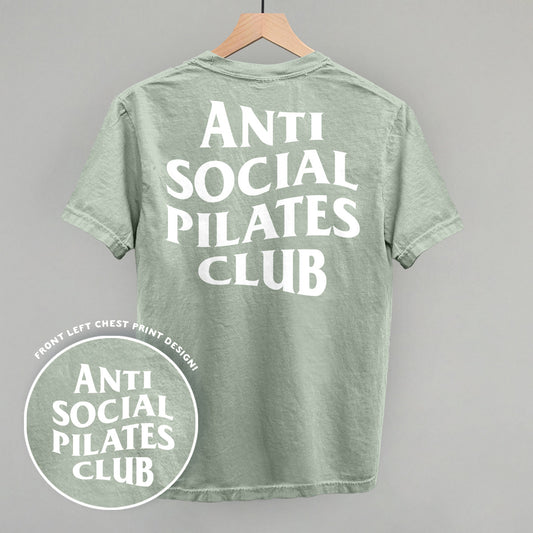 Anti Social Pilates Club (White) (Back Print) Funny Comfort Colors T-Shirt in Bay – Ivy + Cloth