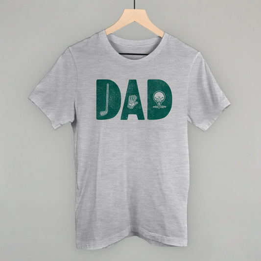 Golfing Dad graphic tee in Athletic Heather