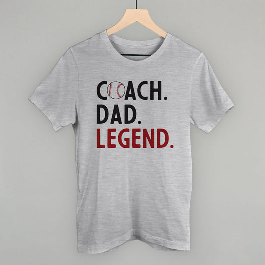 Coach Dad Legend (Baseball/Softball) Funny T-Shirt in Athletic Heather – Ivy + Cloth