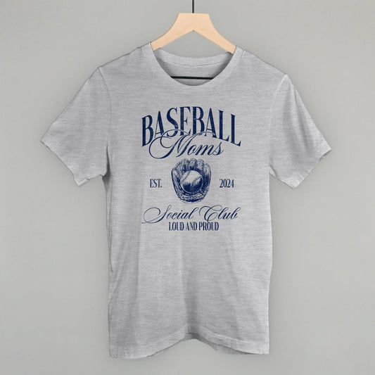 Baseball Moms Social Club graphic tee in Athletic Heather
