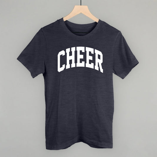 Cheer Arch (White) Funny T-Shirt in Heather Navy – Ivy + Cloth