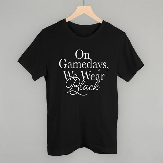 On Game Days We Wear Black Football graphic tee in Black