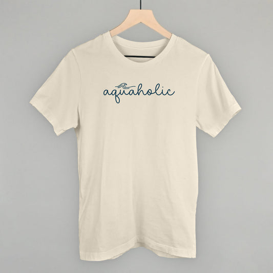Aquaholic Beach graphic tee in Natural