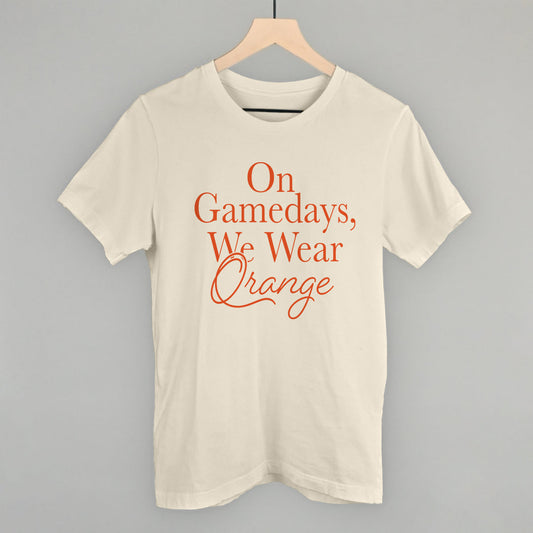 On Game Days We Wear Orange Football graphic tee in Natural