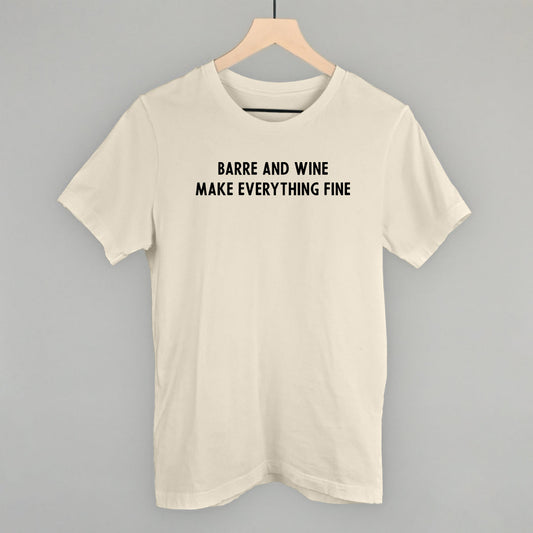 Barre and Wine Make Everything Fine graphic tee in Natural