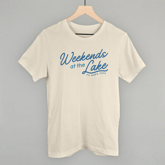 Weekends At The Lake Blue Funny T-Shirt in Natural – Ivy + Cloth