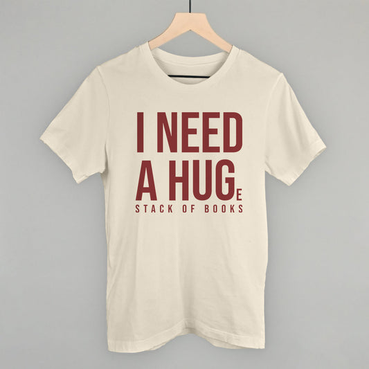 I Need A Hug (Books) graphic tee in Natural