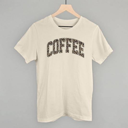Coffee Leopard Print graphic tee in Natural