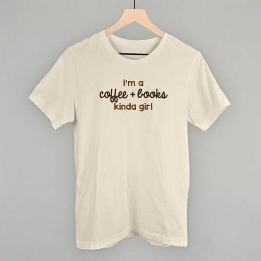 I'm A Coffee + Books Kinda Girl graphic tee in Natural