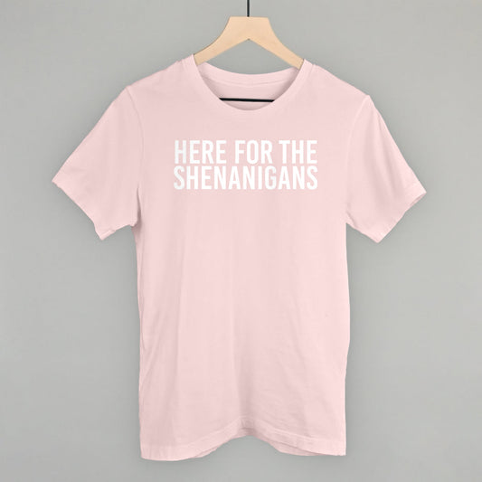 Here For The Shenanigans St. Patrick's Day graphic tee in Soft Pink