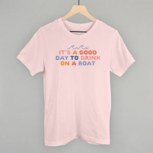 It's A Good Day To Drink On A Boat graphic tee in Soft Pink