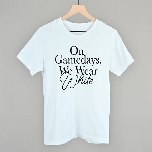 On Game Days We Wear White Football graphic tee in White