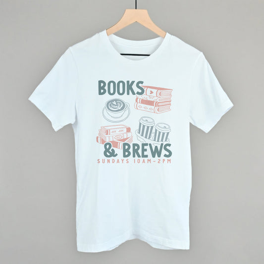 Books And Brews Doodle Funny T-Shirt in White – Ivy + Cloth