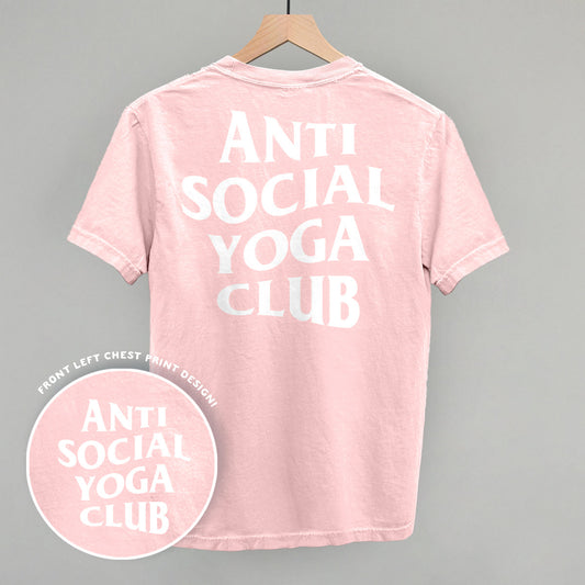 Anti Social Yoga Club (White) (Back Print) Funny Comfort Colors T-Shirt in Blossom – Ivy + Cloth