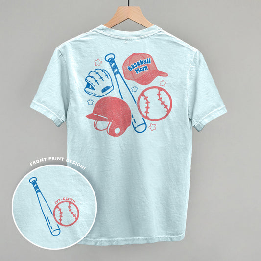 Baseball Mom Doodle (Back Print) Funny Comfort Colors T-Shirt in Chambray – Ivy + Cloth