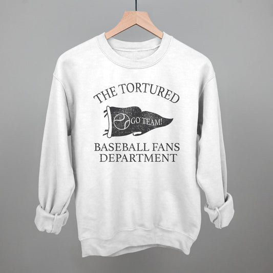 The Tortured Baseball Fans Department Funny Sweatshirt in White – Ivy + Cloth