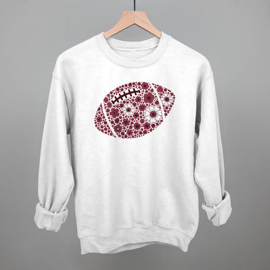 Floral Football Maroon Funny Sweatshirt in White – Ivy + Cloth