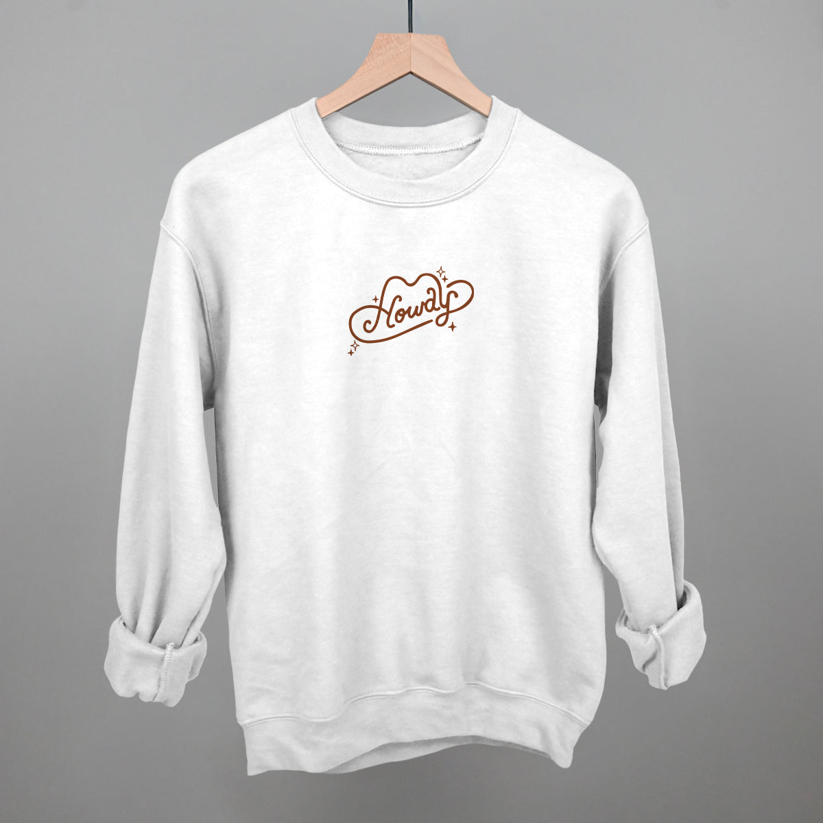 Howdy (Hat + Sparkles) Funny Sweatshirt in White – Ivy + Cloth