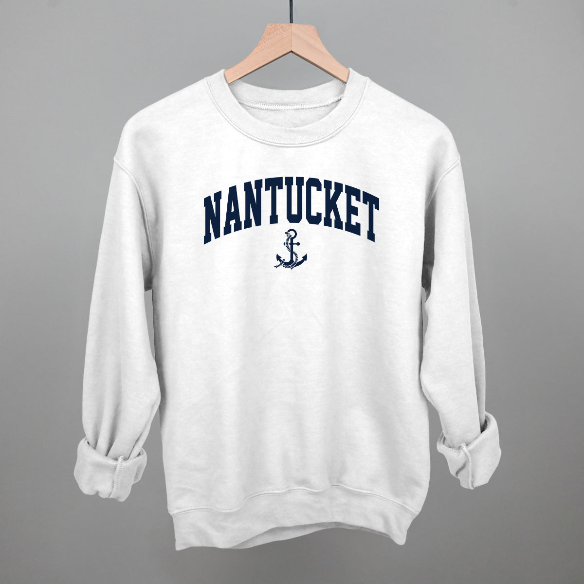 Nantucket Arch And Anchor Funny Sweatshirt in White – Ivy + Cloth