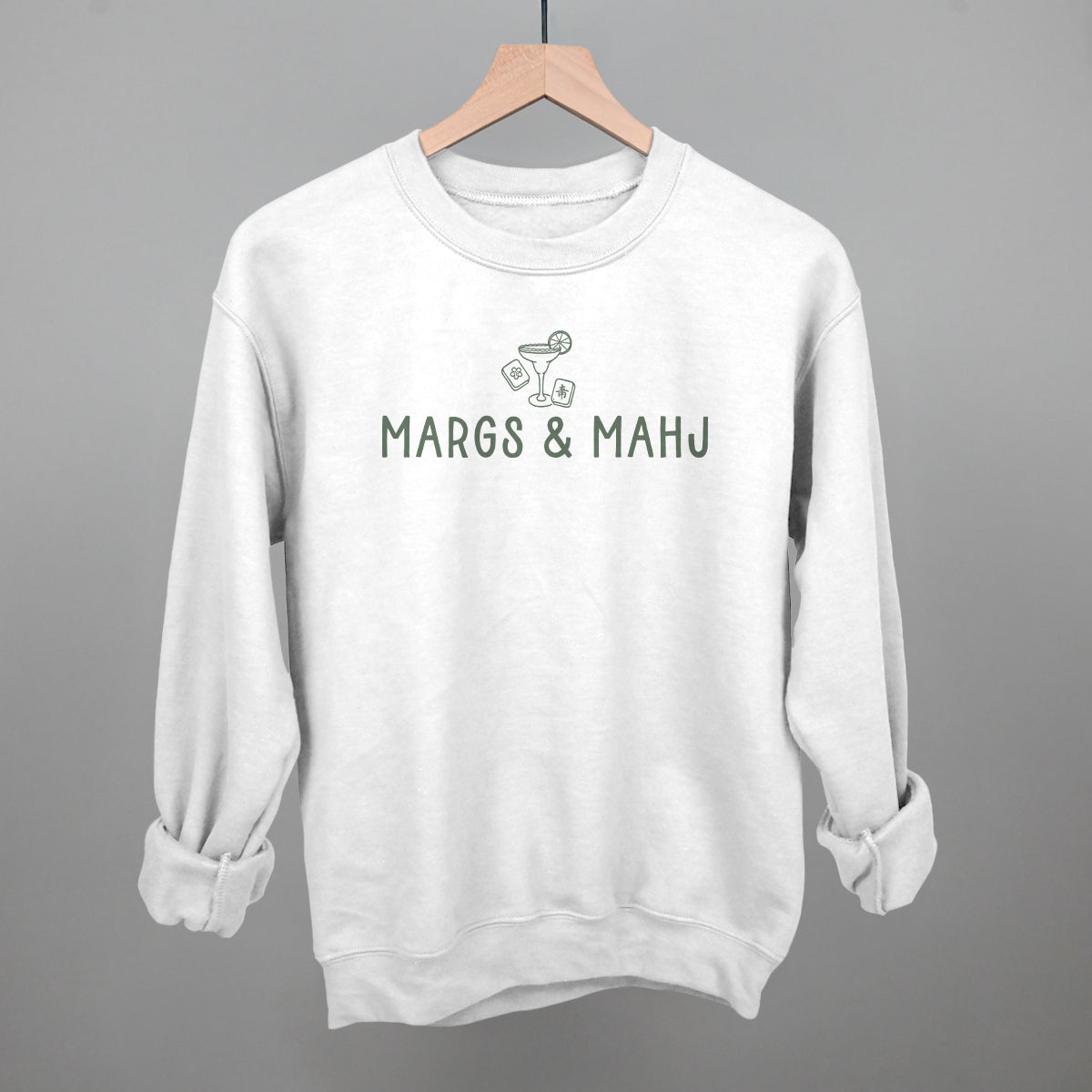 Margs & Mahj Mahjong graphic crewneck sweatshirt in White