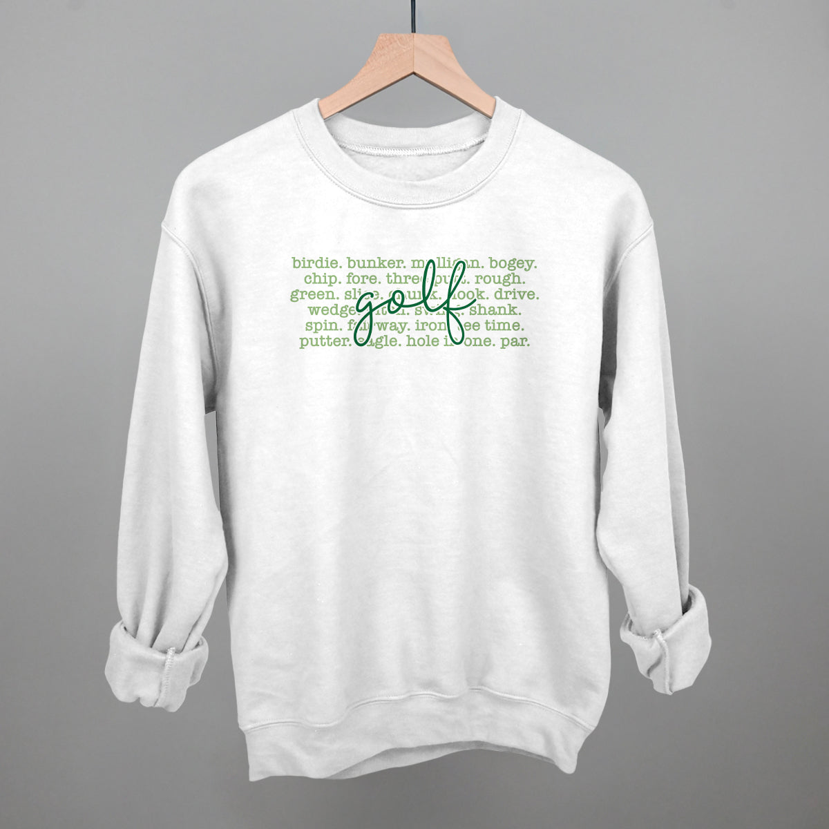Golf Terms With Script Funny Sweatshirt in White – Ivy + Cloth