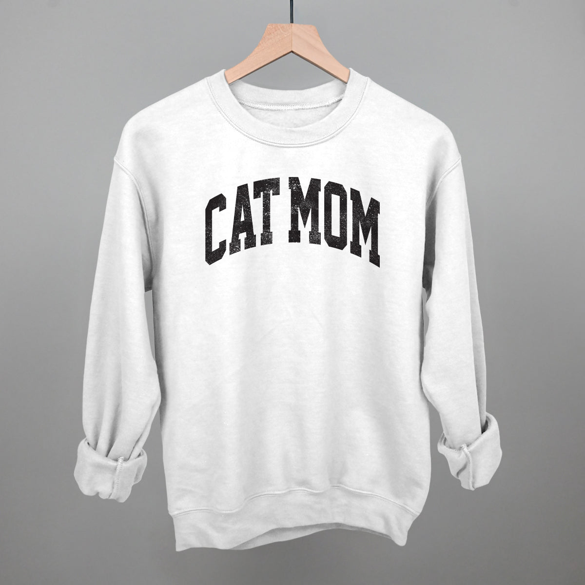 Cat Mom graphic crewneck sweatshirt in White