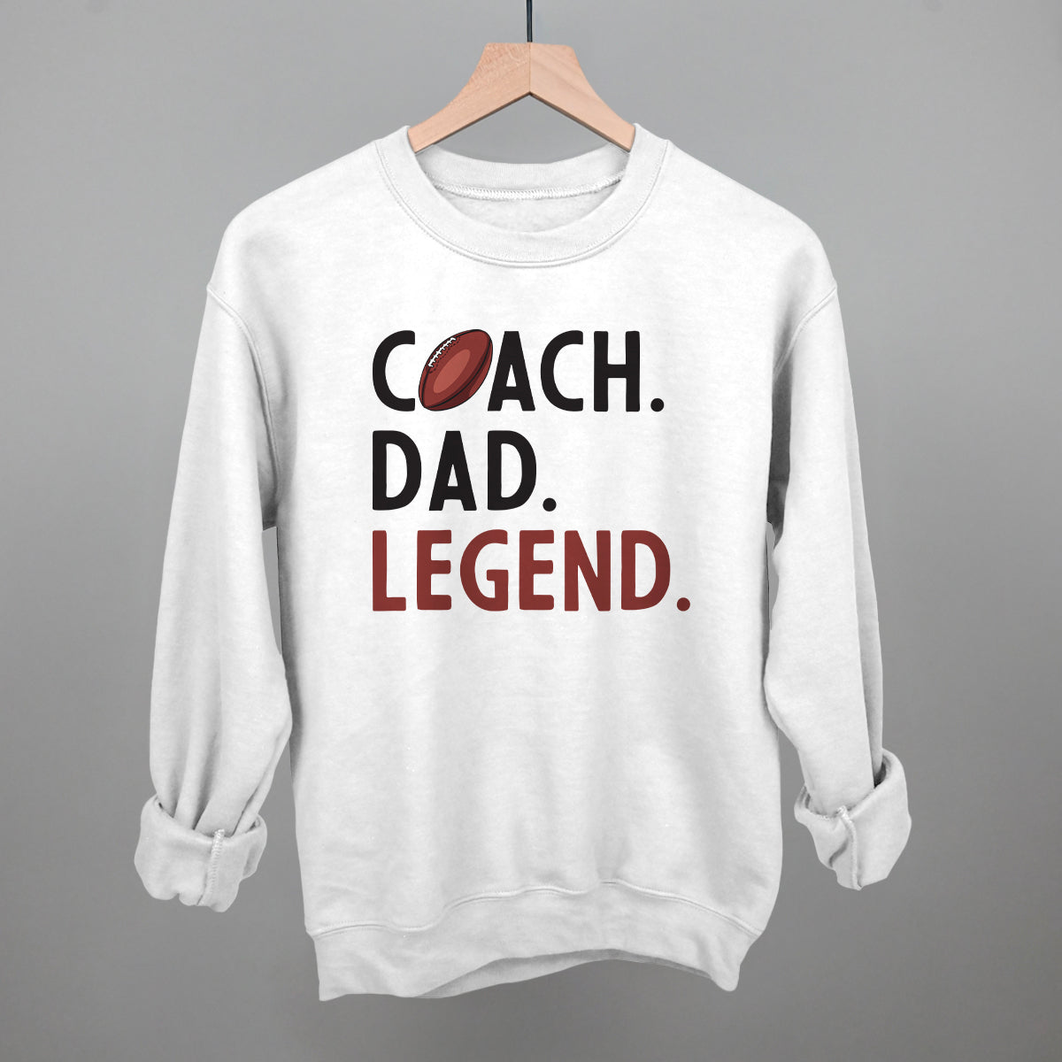 Coach Dad Legend Football graphic crewneck sweatshirt in White