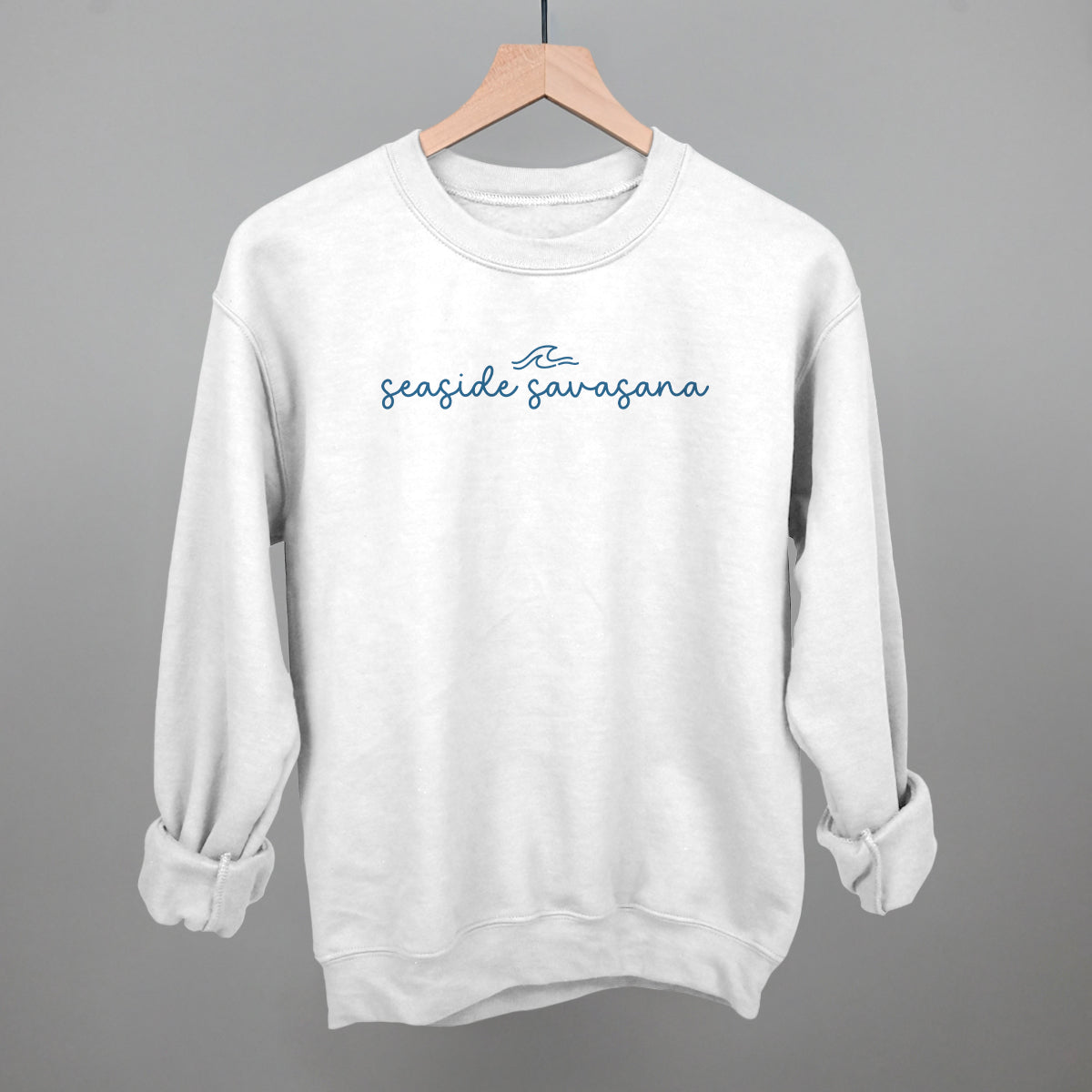 Seaside Savasana Funny Sweatshirt in White – Ivy + Cloth