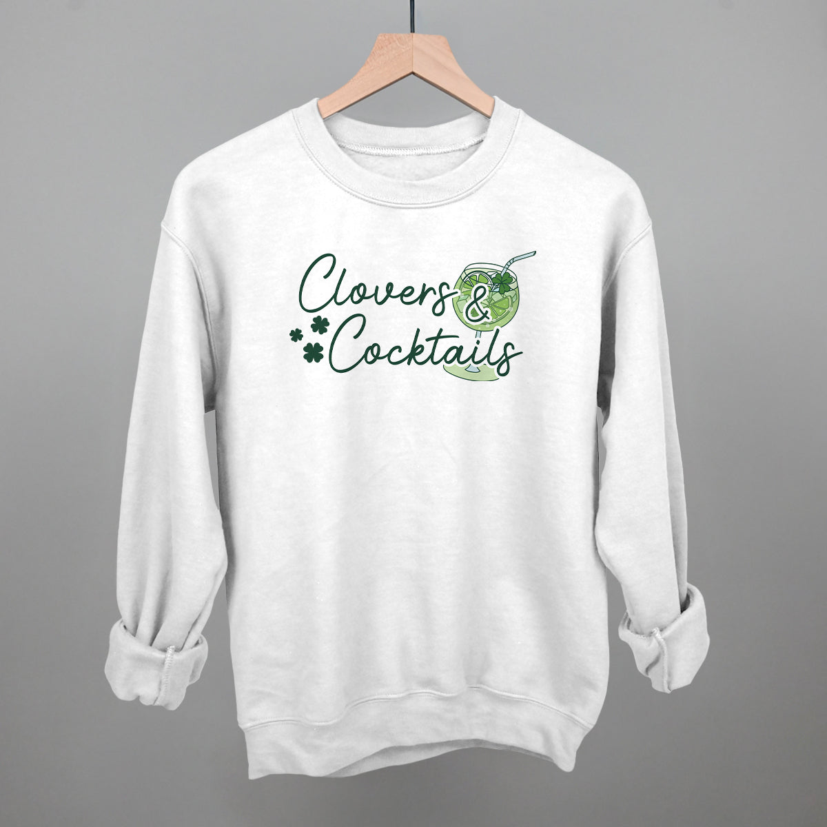 Clovers & Cocktails Funny Sweatshirt in White – Ivy + Cloth