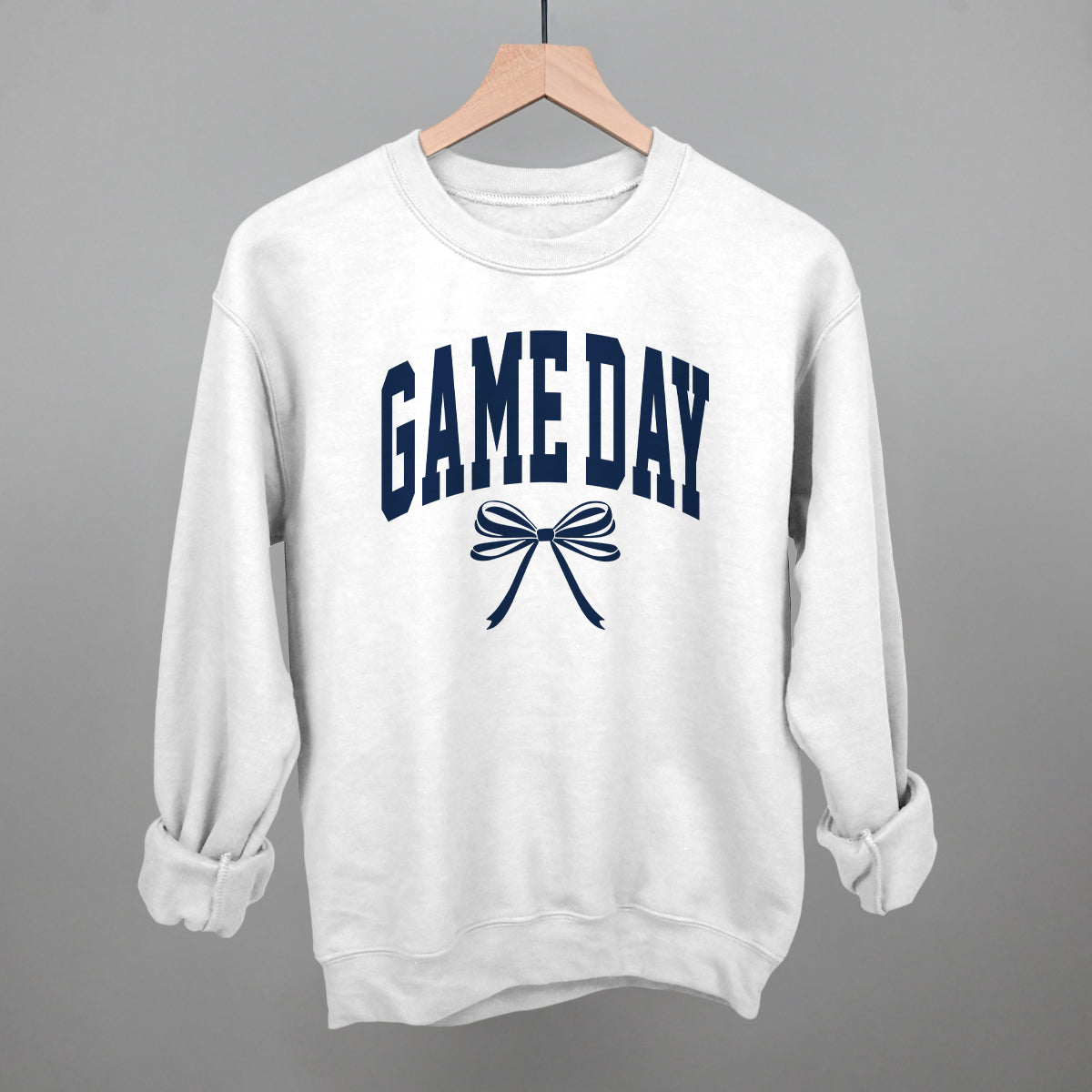 Game Day Arch And Bow Funny Sweatshirt in White – Ivy + Cloth