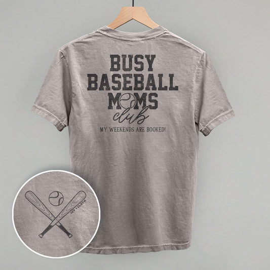 Busy Baseball Moms Club (Back Print) Funny Comfort Colors T-Shirt in Grey – Ivy + Cloth