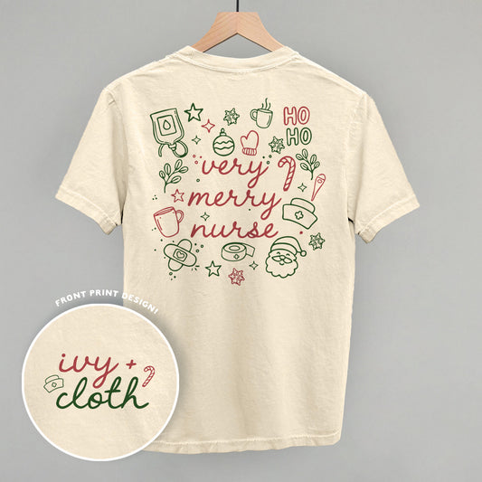 Very Merry Nurse Doodles (Back Print) Funny Comfort Colors T-Shirt in Ivory – Ivy + Cloth