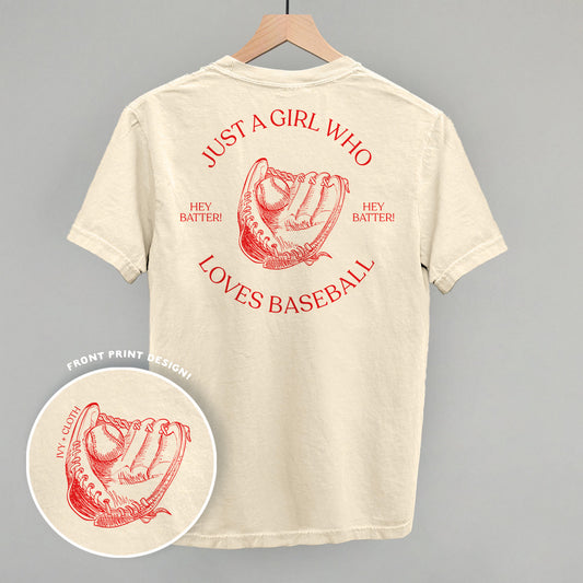 Just A Girl Who Loves Baseball (Back Print) Funny Comfort Colors T-Shirt in Ivory – Ivy + Cloth