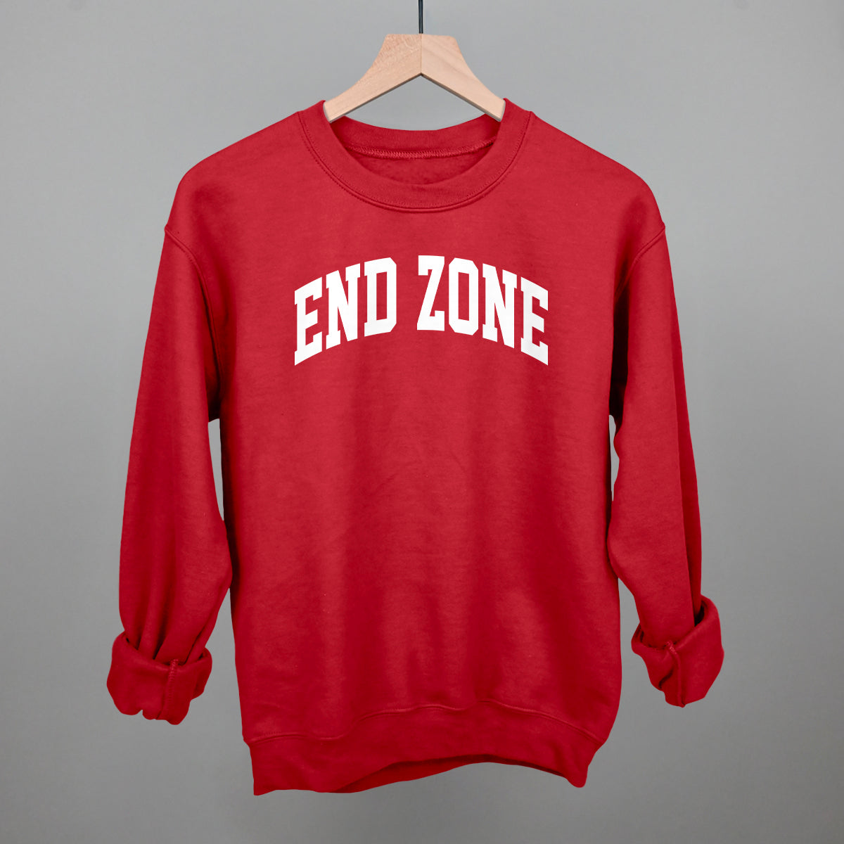 End Zone Arch Funny Sweatshirt in Red – Ivy + Cloth