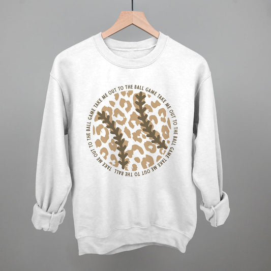 Take Me Out To The Ball Game (Leopard Baseball) Funny Sweatshirt in White – Ivy + Cloth