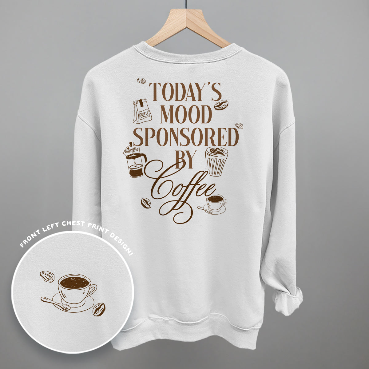 Mood Sponsored By Coffee graphic top in White