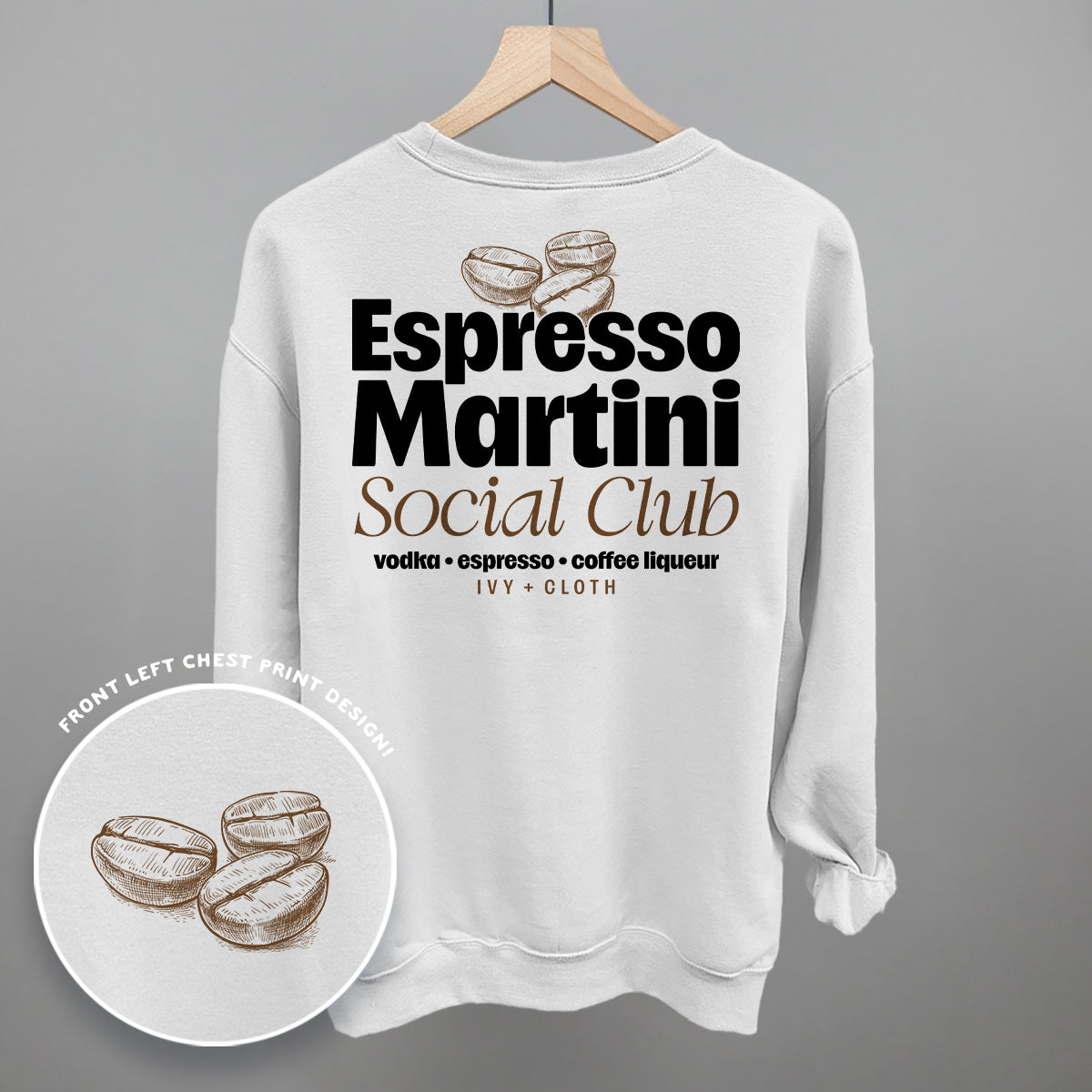 Espresso Martini Social Club graphic top in White