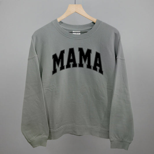 Mama graphic oversized boxy crew in Smoke