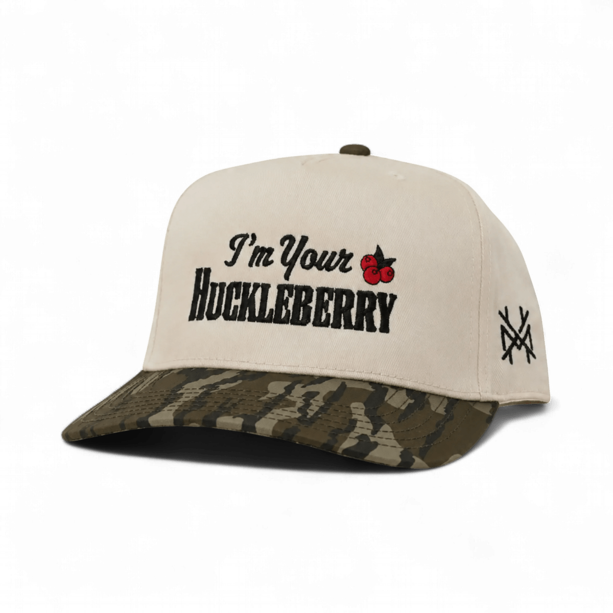 I'm Your Huckleberry Funny Embroidered Snapback Hat in Retro Mossy Oak Bottomland/Natural – Ivy + Cloth