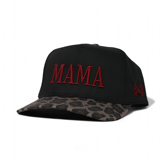 Mama Funny Embroidered Snapback Hat in Retro Leopard/Black – Ivy + Cloth