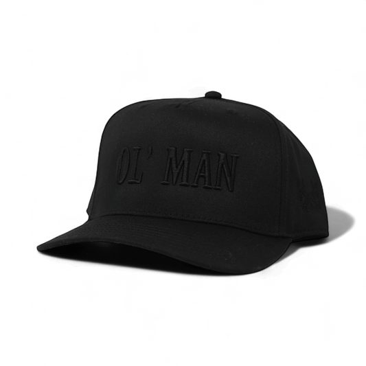 Ol Man Funny Embroidered Snapback Hat in Retro Black – Ivy + Cloth