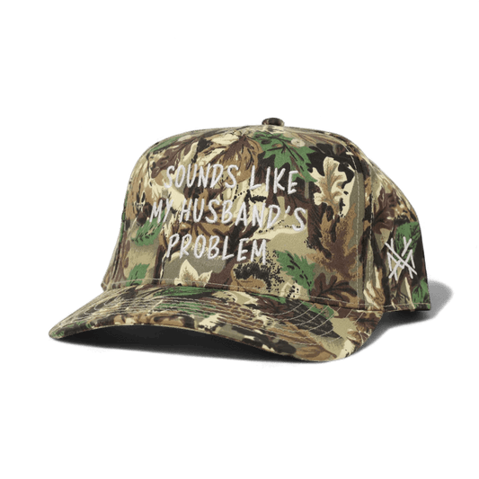 Sounds Like My Husband's Problem Funny Embroidered Snapback Hat in Retro Leaf Camo – Ivy + Cloth