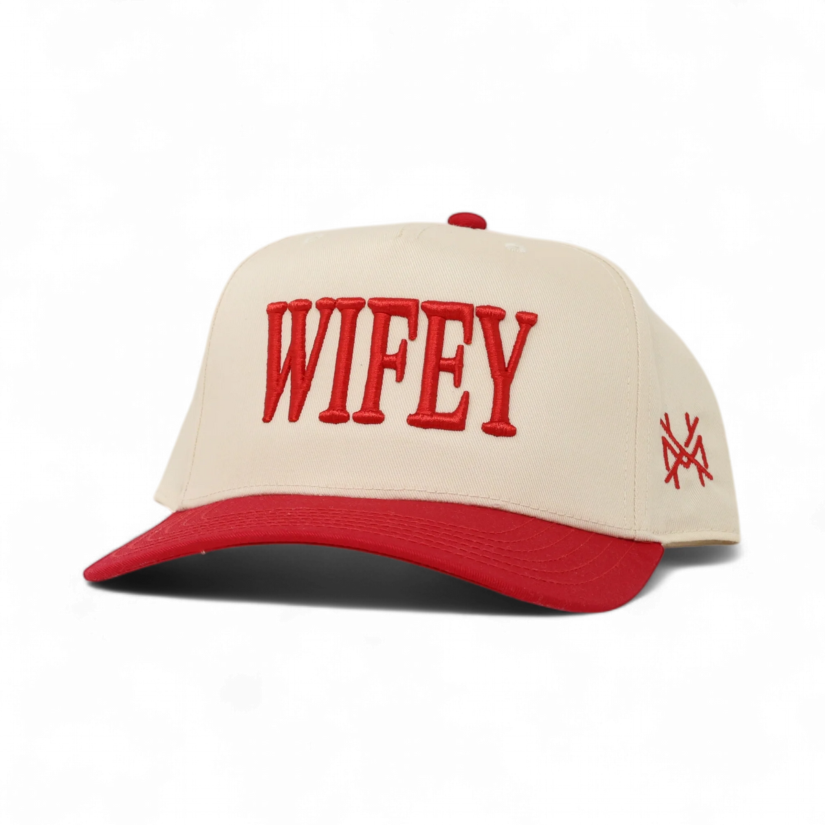 Wifey Funny Embroidered Snapback Hat in Retro Red/Natural – Ivy + Cloth