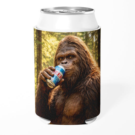 Bigfoot funny koozie for camping