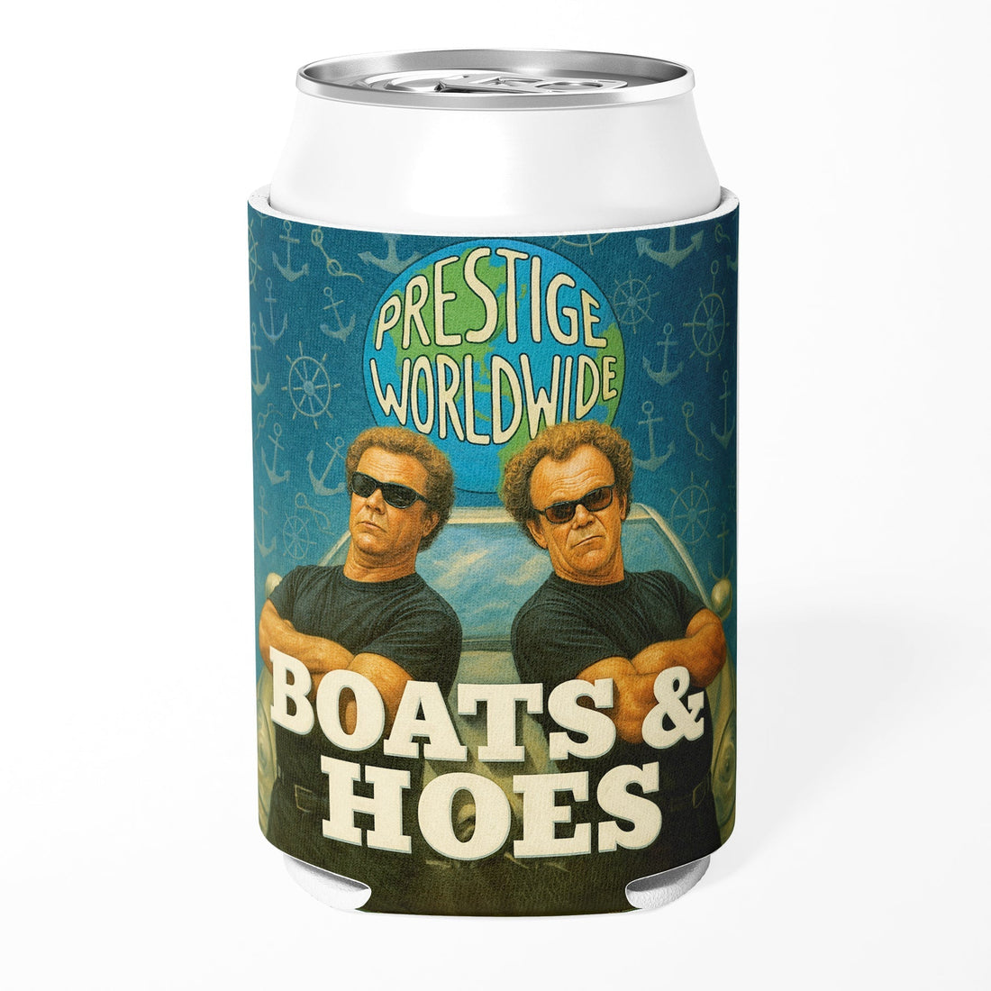 Prestige Worldwide Boats and Hoes funny koozie bachelor party favor